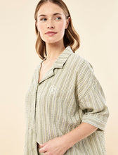 Load image into Gallery viewer, Papinelle x Karen Walker Seersucker Stripe Boxer PJ - Olive
