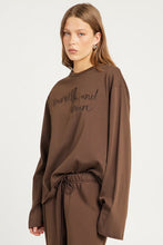 Load image into Gallery viewer, Camilla and Marc Maren Emb Long Sleeve Tee - Chocolate
