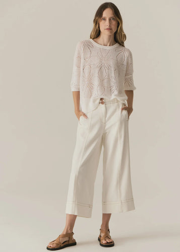Pol Clothing Carsen Crop Pant - Ecru Hyde Boutique