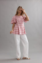 Load image into Gallery viewer, Caitlin Crisp Sofia Blouse - Berry Plaid Caitlin Crisp
