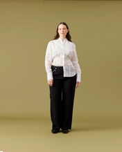 Load image into Gallery viewer, Ruby Caper Tuxedo Shirt - White Hyde Boutique
