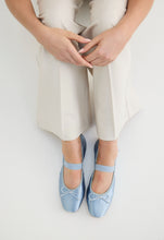 Load image into Gallery viewer, La Tribe Ballet Flat - Capri Blue Satin Hyde Boutique
