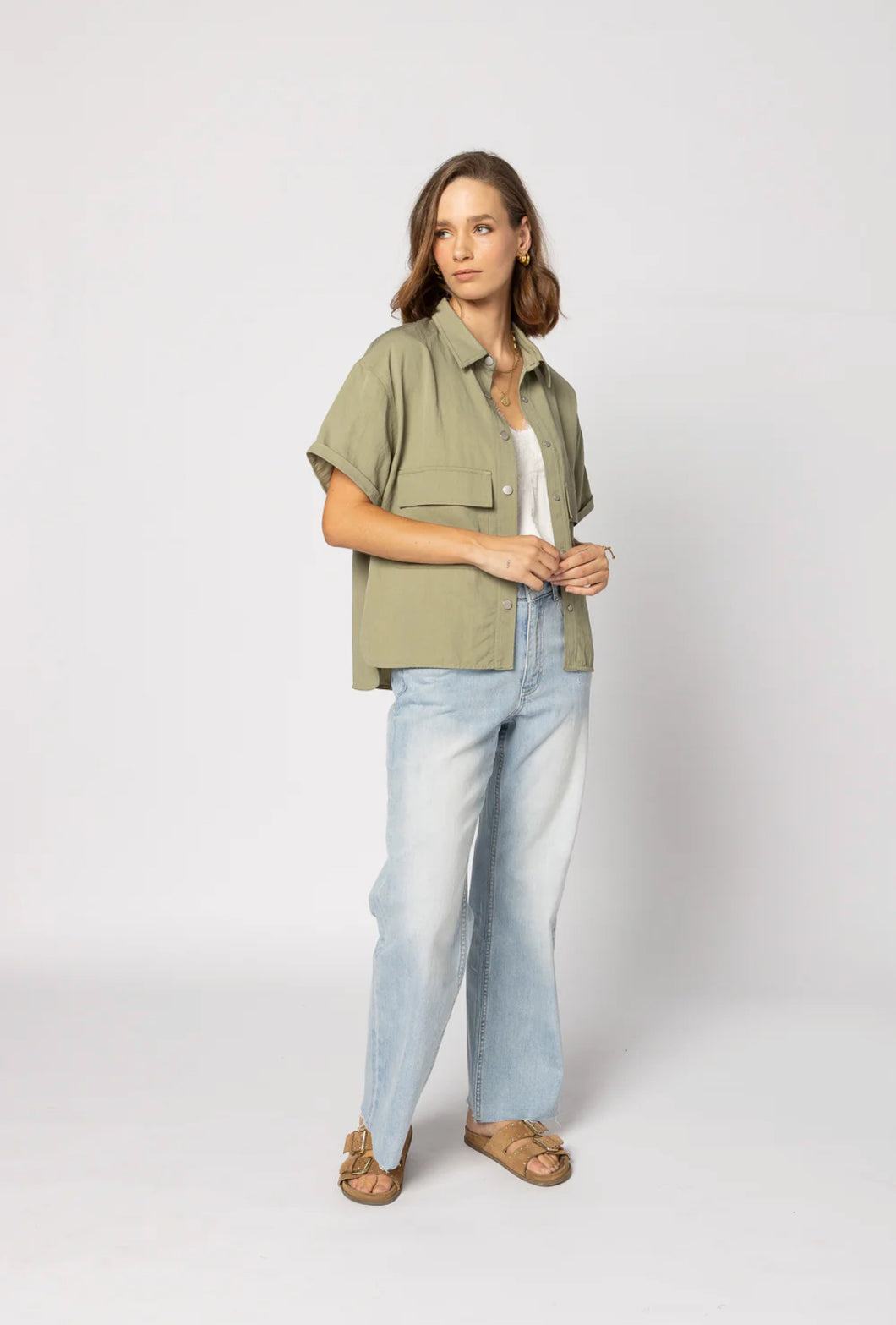 Drama The Label Over The Top Jacket - Khaki Hyde Boutique