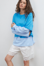 Load image into Gallery viewer, Commonplace Blue Crush LS Tee - Bright Blue Hyde Boutique

