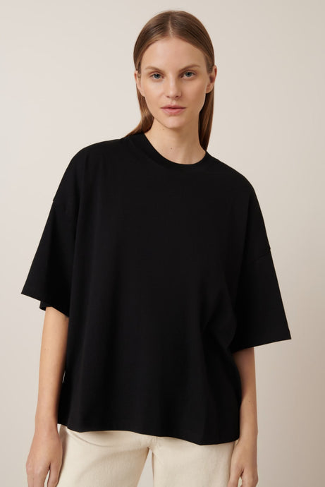 Kowtow Oversized Boxy Tee - Black Shirts & Tops Kowtow