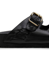 Load image into Gallery viewer, La Tribe Buckle Sandal - Black (with Gold Buckle)  Hyde Boutique   
