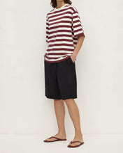 Load image into Gallery viewer, Assembly Label Arla Stripe Short Sleeve Tee - Dark Raisin Cream Stripe

