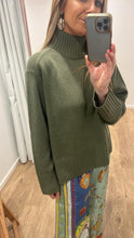 Load image into Gallery viewer, Aleger N.325 Cashmere Blend Chunky Polo - Dark Moss Arriving Early March Hyde Boutique
