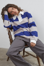 Load image into Gallery viewer, Commonplace Ocean Frill Polo - Navy/Grey/White Hyde Boutique
