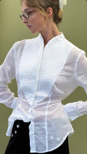 Load image into Gallery viewer, Ruby Caper Tuxedo Shirt - White Hyde Boutique
