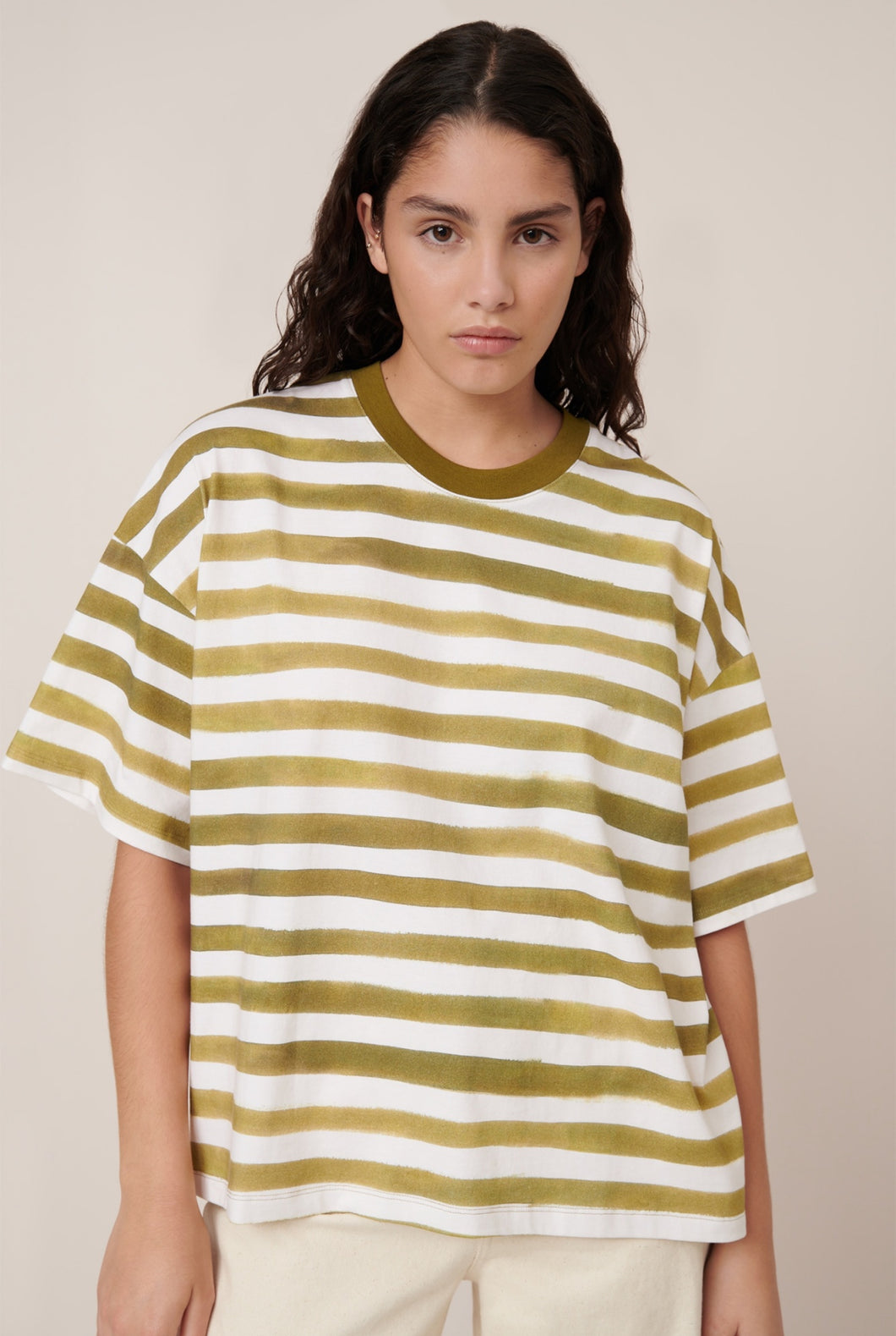 Kowtow Oversized Boxy Tee - Brushstroke Stripe Hyde Boutique