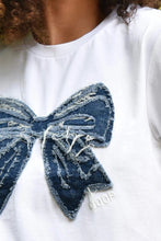 Load image into Gallery viewer, Coop by Trelise Cooper Simply Bowtiful T-Shirt - White &amp; Denim Hyde Boutique
