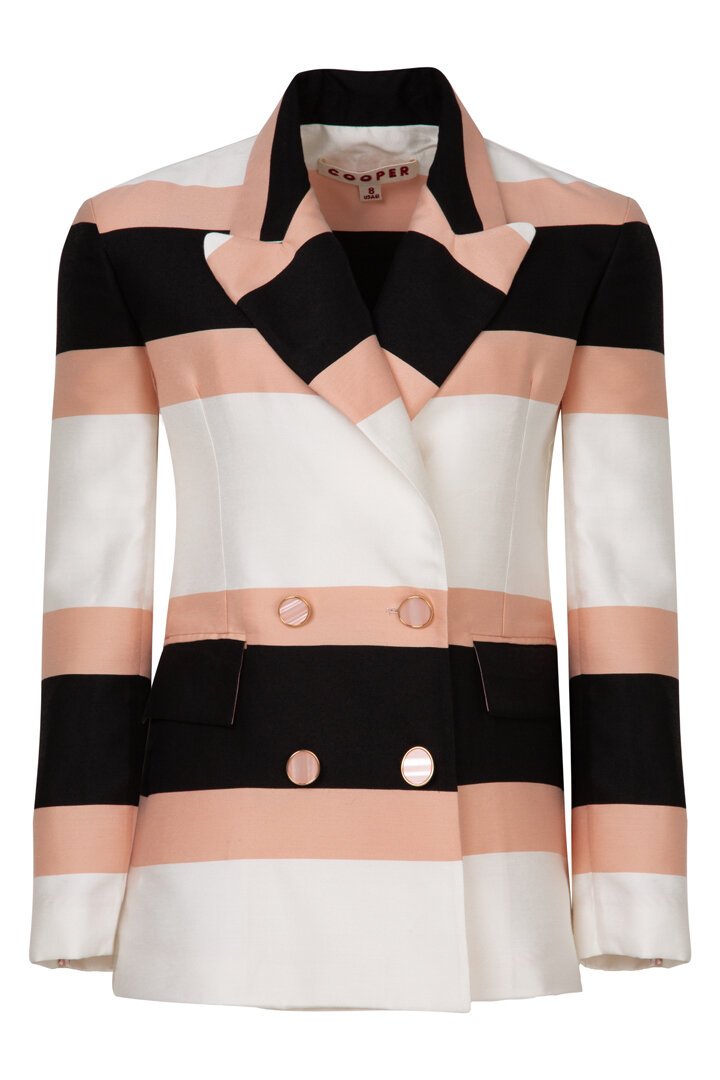 Cooper By Trelise Cooper Suiting Point Jacket - Black Pink Stripe  Hyde Boutique   