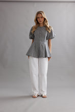 Load image into Gallery viewer, Caitlin Crisp Sofia Blouse - Ink/White Gingham
