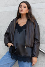Load image into Gallery viewer, Stories Be Told Troupe Bubble Hem Jacket Apparel > Women > Clothing > Jackets > Faux Leather Jackets > Bubble Hem Jackets > Stories Be Told Hyde Boutique
