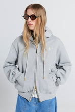 Load image into Gallery viewer, Karen Walker Runaway Girl Cropped Oversized Hoodie - Grey Marle Hyde Boutique
