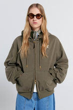 Load image into Gallery viewer, Karen Walker Runaway Girl Cropped Oversized Hoodie - Hunter Green Hyde Boutique
