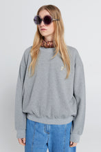 Load image into Gallery viewer, Karen Walker Runaway Girl Cotton Crewneck Sweatshirt - Grey Marle Hyde Boutique
