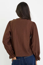 Load image into Gallery viewer, Ivy + Jack Frill Front Mid Sleeve - Chocolate Black Polka Dot Arriving Wednesday Hyde Boutique
