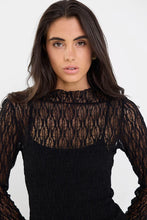 Load image into Gallery viewer, Among The Brave Lace Long Sleeve Top - Black Arriving Thursday
