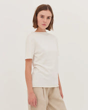 Load image into Gallery viewer, Cloth &amp; Co Funnel Neck Tee - White  Hyde Boutique   
