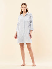 Load image into Gallery viewer, Papinelle x Karen Walker Seersucker Stripe Nightshirt - Sky Blue
