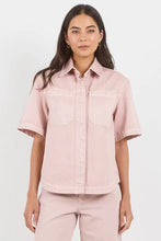 Load image into Gallery viewer, Stories Be Told Crucial Denim Short Sleeve Shacket - Pale Pink Hyde Boutique
