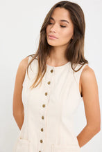 Load image into Gallery viewer, Among The Brave Avenue Denim Mini Vest Dress - Ecru Arriving Thursday
