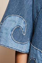 Load image into Gallery viewer, Alémais Jesse Denim Applique Mini Dress Hyde Boutique
