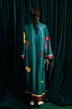 Load image into Gallery viewer, Alemais Rosette Silk Midi Dress - Teal Hyde Boutique
