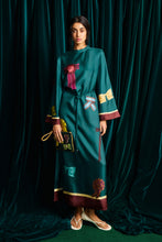 Load image into Gallery viewer, Alemais Rosette Silk Midi Dress - Teal Hyde Boutique
