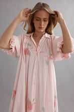 Load image into Gallery viewer, Caitlin Crisp Horizon Shirt Dress - Blooming Bud
