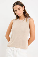 Load image into Gallery viewer, Among The Brave Salute Relaxed Sleeveless Knit Tank Top - Sand
