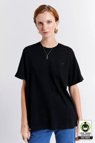Karen Walker Embroidered Runaway Girl Classic Organic Cotton T-Shirt - Black  Hyde Boutique   