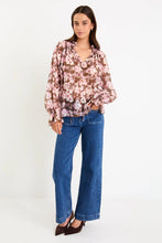 Load image into Gallery viewer, Among The Brave Odyssey Top - Blush Choc Floral Apparel > Women > Clothing > Tops > Blouses > Printed Blouses > Stories Be Told Hyde Boutique
