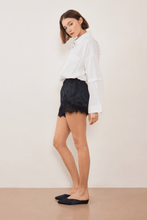 Load image into Gallery viewer, Commonplace Evie Lace Jacquard Mini Short - Black
