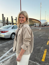 Load image into Gallery viewer, Stories Be Told Funnel Neck Trench Jacket - Taupe Arriving End October Hyde Boutique
