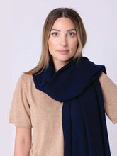 Load image into Gallery viewer, Dark Hampton The Clements Wool Scarf - Navy Arriving First Week June Hyde Boutique
