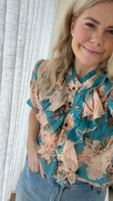 Load image into Gallery viewer, Drama the Label Wish Blouse - Aqua Bloom Hyde Boutique
