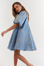 Load image into Gallery viewer, La Bohéme Girls Peyton Mini Dress - Denim Hearts Hyde Boutique
