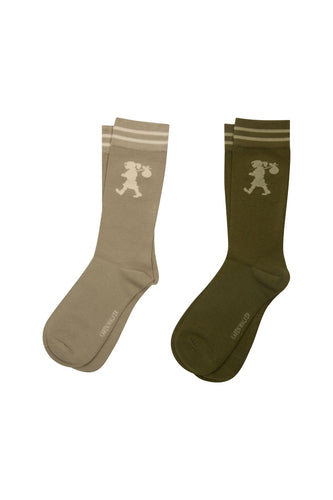 Karen Walker Runaway Girl Socks 2 Pack - Sage/Olive Hyde Boutique