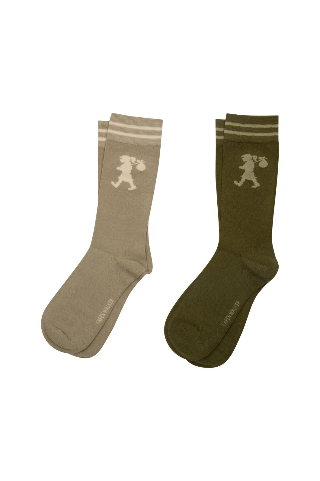 Karen Walker Runaway Girl Socks 2 Pack - Sage/Olive Hyde Boutique
