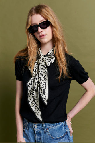 Karen Walker Filigree Sash Scarf - Cream/Black  Hyde Boutique   