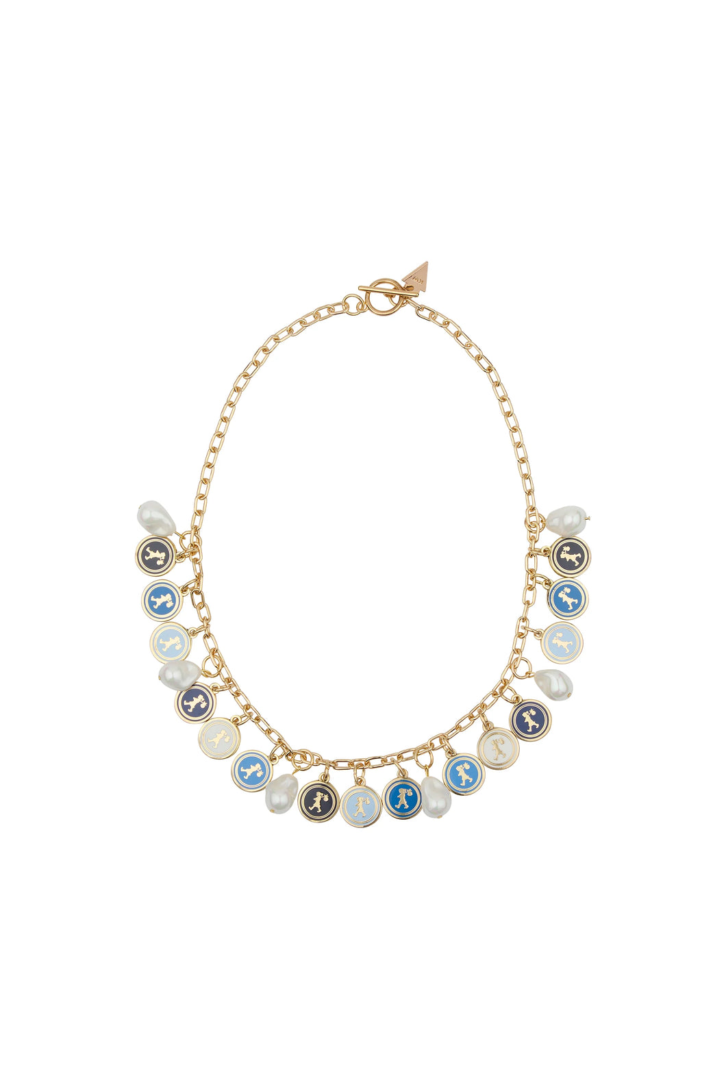 Karen Walker Runaway Coins Necklace - Gold/Blue Multi
