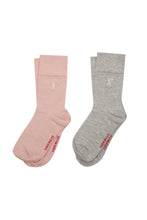 Load image into Gallery viewer, Karen Walker Runaway Girl Socks 2 Pack - Blush/Light grey

