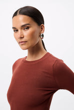 Load image into Gallery viewer, Mossman Brooklyn Top - Rust Apparel > Women > Clothing > Tops > Long Sleeve Tops > Ribbed Jersey Tops > Mossman Hyde Boutique
