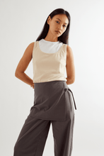 Load image into Gallery viewer, Commonplace Millie Double Layer Tank - Sand/White Hyde Boutique
