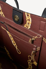Load image into Gallery viewer, SABEN Carter Tote  - Black + Umber Chain Print
