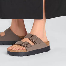 Load image into Gallery viewer, Birkenstock Arizona Platform Birko-Flor Vegan (Narrow) - Mocha

