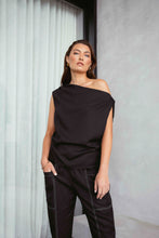 Load image into Gallery viewer, Marlow Palma Asymmetric Top - Black
